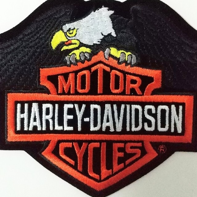 Harley Davidson(ハーレーダビッドソン)のハーレーダビッドソン 純正品 アイロンワッペン 刺繍 イーグル  ブラック 自動車/バイクのバイク(装備/装具)の商品写真