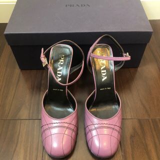 プラダ(PRADA)のPRプラダ　バッグストラップ ハイヒール 21.5　34.5  ピンク　靴(ハイヒール/パンプス)