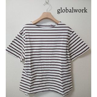 グローバルワーク(GLOBAL WORK)のグローバルワーク USAコットン ボーダー ロールアップTシャツ 半袖 (Tシャツ(半袖/袖なし))