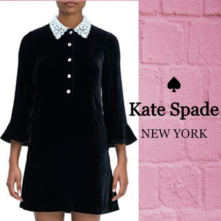 ケイトスペードニューヨーク(kate spade new york)の★SALE☆【kate spade】ベルベットジュエルボタンシャツドレス(ミニワンピース)