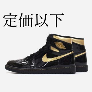 ナイキ(NIKE)のAIR JORDAN1 HIGH OG BLACK-METALLIC-GOLD(スニーカー)