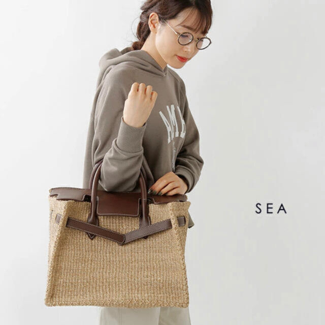 SEA - 新品 ！SEA アバカ カゴバッグ L エスプレッソ カゴバーキン 茶 ...