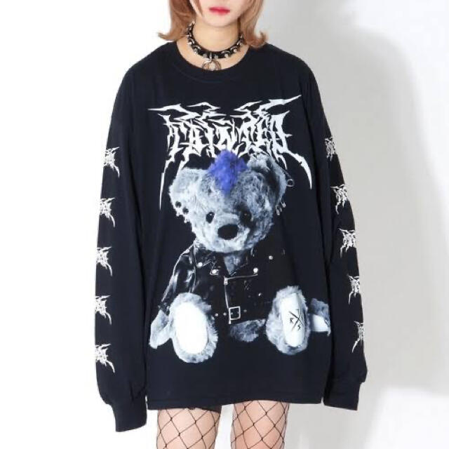 Metal bear L/S Tee/メタルクマロングTシャツカットソー