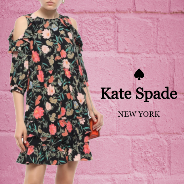 kate spade new york(ケイトスペードニューヨーク)の★SALE☆【kate spade】オープンショルダーフローラルワンピース レディースのワンピース(ミニワンピース)の商品写真