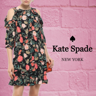ケイトスペードニューヨーク(kate spade new york)の★SALE☆【kate spade】オープンショルダーフローラルワンピース(ミニワンピース)