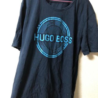 ヒューゴボス(HUGO BOSS)のHUGO　BOSS ヒューゴ・ボス　メンズTシャツ　ネイビー　Lサイズ　超美品(Tシャツ(半袖/袖なし))