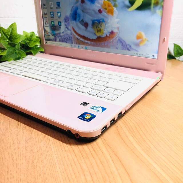 SONY(ソニー)のめちゃかわ❤️プリティーピンク☆Windows10ノートパソコン☆初心者向け スマホ/家電/カメラのPC/タブレット(ノートPC)の商品写真