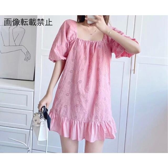 ZARA(ザラ)の🌷春新作🌷3927◆pink ピンク レース ワンピース レディースのワンピース(ミニワンピース)の商品写真