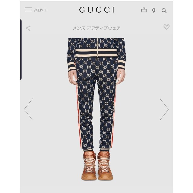 Gucci(グッチ)の★美品グッチ GGジャガード　トラック　ジョギングパンツ ブルー　XS メンズのパンツ(その他)の商品写真