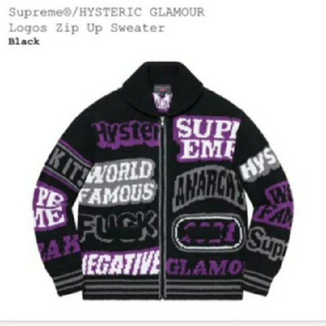 新品 Supreme／HYSTERIC GLAMOUR Logos Zip Up