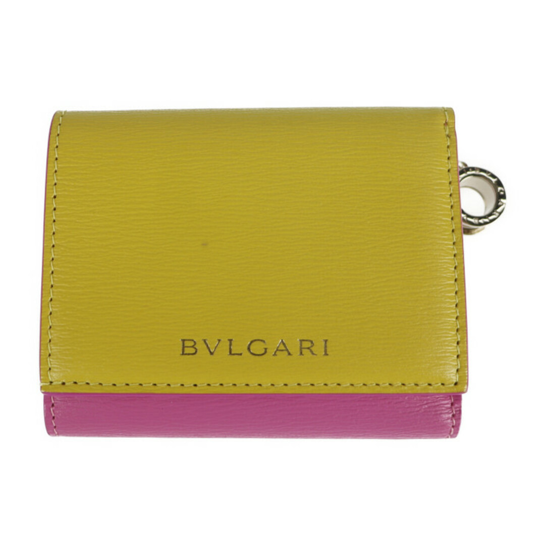 BVLGARI ブルガリ BーZERO1 ビー・ゼロワン 三つ折り財布 289786 レザー イエロー ピンク コンパクトウォレット 【本物保証】 |  フリマアプリ ラクマ