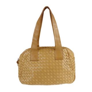 ボッテガヴェネタ(Bottega Veneta)のBOTTEGAVENETA ボッテガヴェネタ イントレチャート  ハンドバッグ 132378 レザー   キャメル    【本物保証】(ハンドバッグ)