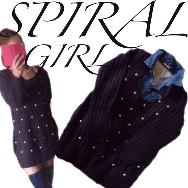 SPIRAL GIRL(スパイラルガール)のSPIRAL GIRLゆるニットワンピ レディースのワンピース(ミニワンピース)の商品写真