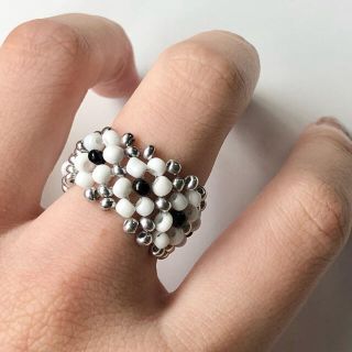 monochrome flower ring(リング)