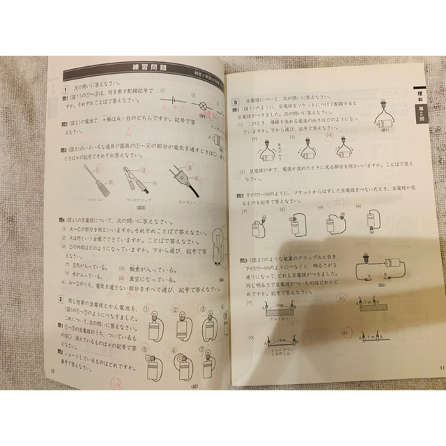 四谷大塚　予習シリーズ　理科　小4下　テキスト・演習問題集　セット