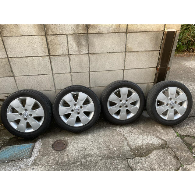 自動車/バイク美品　アルミホイールタイヤ　バリ山　2017年　 165/55r14 程度良好