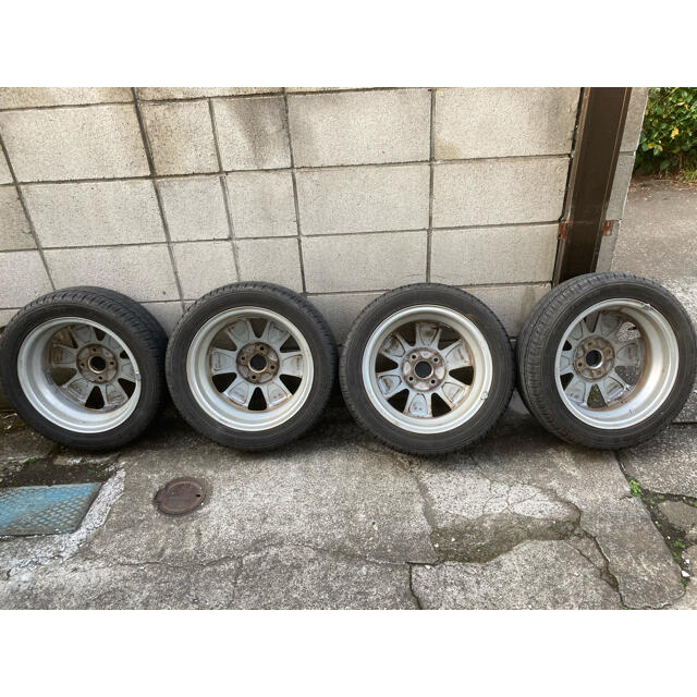 Goodyear(グッドイヤー)の美品　アルミホイールタイヤ　バリ山　2017年　 165/55r14 程度良好 自動車/バイクの自動車(タイヤ・ホイールセット)の商品写真