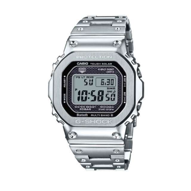 国内正規品フルメタルG-SHOCK シルバーGMW-B5000D-1JF腕時計(デジタル)