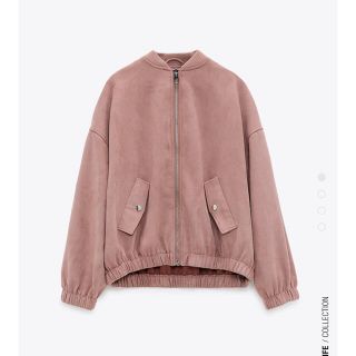 ザラ(ZARA)のザラ　スエードボンバージャケット　Mサイズ　マルサラ　新品未使用(ブルゾン)