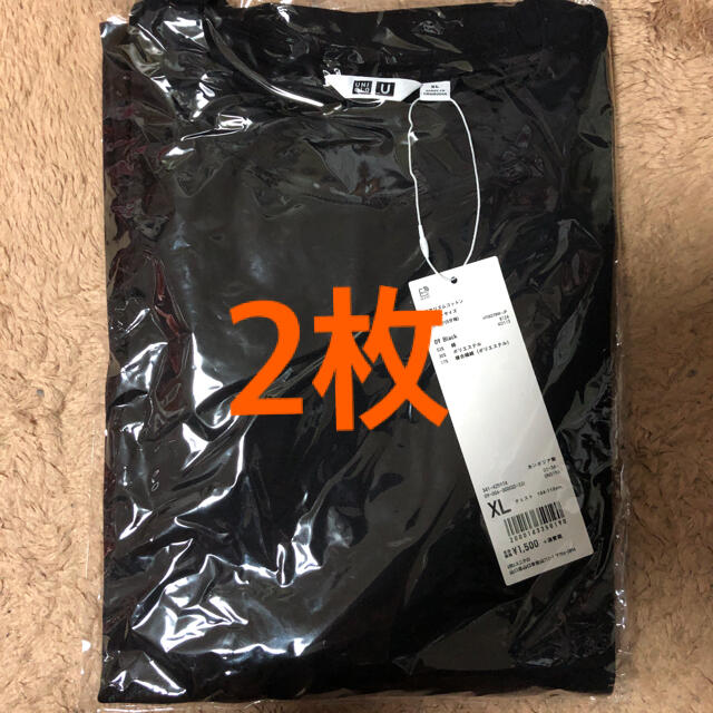 UNIQLO(ユニクロ)のユニクロ メンズ コットン エアリズム  Tシャツ 黒 LL XL メンズのトップス(Tシャツ/カットソー(半袖/袖なし))の商品写真