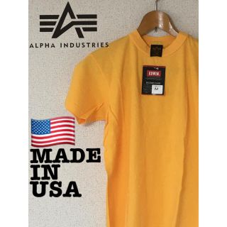 アルファインダストリーズ(ALPHA INDUSTRIES)のアルファ　MADEINUSA イエロー 黄色　(Tシャツ/カットソー(半袖/袖なし))