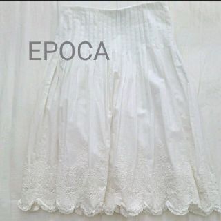 エポカ(EPOCA)のEPOCA　エポカ　レーススカート　白(ひざ丈スカート)