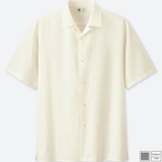 ユニクロ(UNIQLO)のユニクロU UNIQLOU オープンカラーシャツ(半袖)ホワイト white M(シャツ)