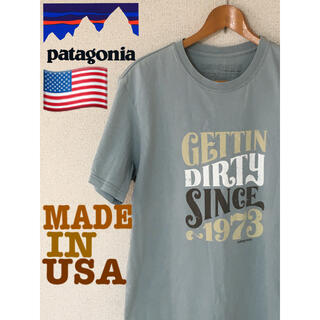 パタゴニア(patagonia)のパタゴニア　ヴィンテージブルー ライトブルーグレー　MADEINUSA(Tシャツ/カットソー(半袖/袖なし))