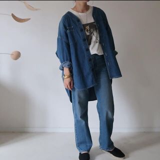 argue baseball denimshirt wide jacket