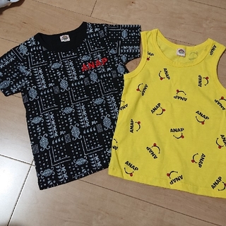 アナップキッズ(ANAP Kids)の美品 ANAP Kids Tシャツ&タンクトップ 2枚セット 110(Tシャツ/カットソー)