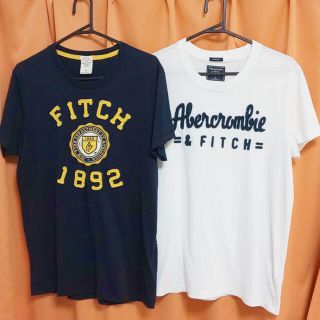 アバクロンビーアンドフィッチ(Abercrombie&Fitch)のメンズ Tシャツ M アバクロ 半袖 ホワイト ネイビー Abercrombie(Tシャツ/カットソー(半袖/袖なし))