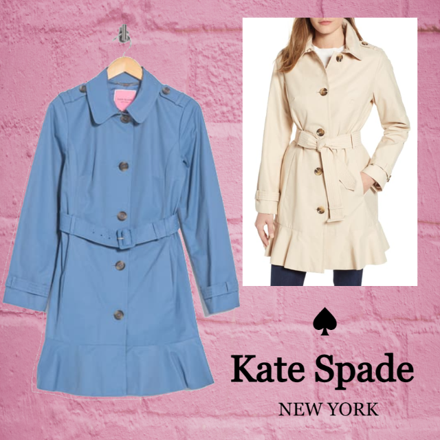 kate spade new york(ケイトスペードニューヨーク)の★SALE☆【kate spade】ミルブルックツイル耐水性レインコート レディースのジャケット/アウター(その他)の商品写真