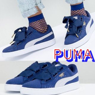 プーマ(PUMA)のPumaプーマ　basket heart バスケットハート　デニム　スニーカー(スニーカー)