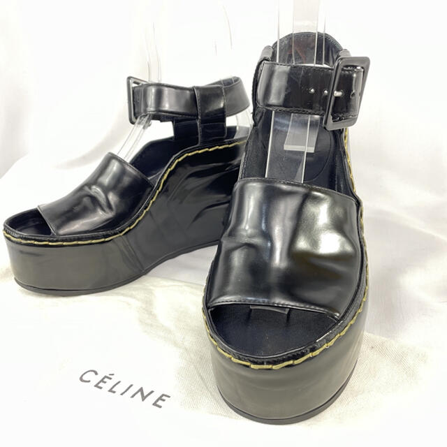 CELINE セリーヌ 厚底 ダブルストラップ サンダル 36 フィービー期