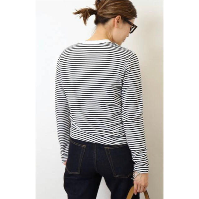 DEUXIEME CLASSE(ドゥーズィエムクラス)の新品 *Coco Stripe T No5 ホワイト レディースのトップス(Tシャツ(長袖/七分))の商品写真