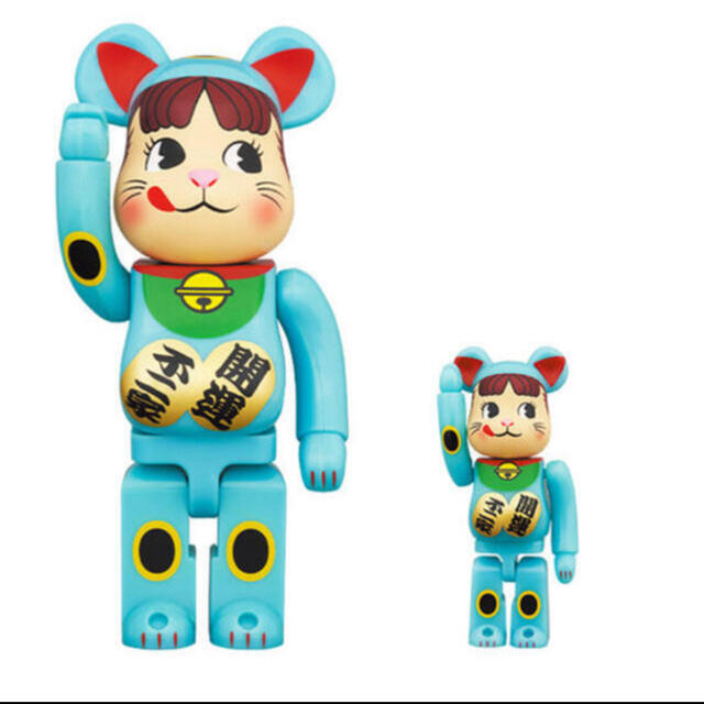 BE@RBRICK 招き猫 ペコちゃん 青蓄光 100％ ＆ 400％ | www.causus.be