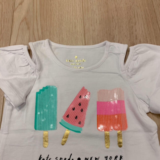 kate spade new york(ケイトスペードニューヨーク)の【kate spade♠︎】肩あきデザイン　半袖Tシャツ キッズ/ベビー/マタニティのベビー服(~85cm)(Ｔシャツ)の商品写真