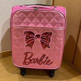 バービー(Barbie)の美品　機内持込可　Barbie 4輪キャリーケース　ピンク　トランクケース　旅行(スーツケース/キャリーバッグ)