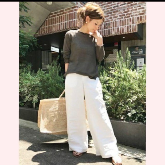 トップス極美品 Deuxieme Classe Linen プルオーバー ブラウン