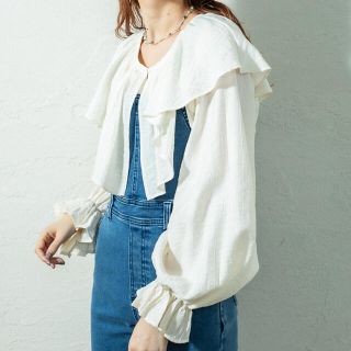 ミスティック(mystic)のmystic ミスティック スキッパーラッフルブラウス 21ss 春服 ブラウス(シャツ/ブラウス(長袖/七分))