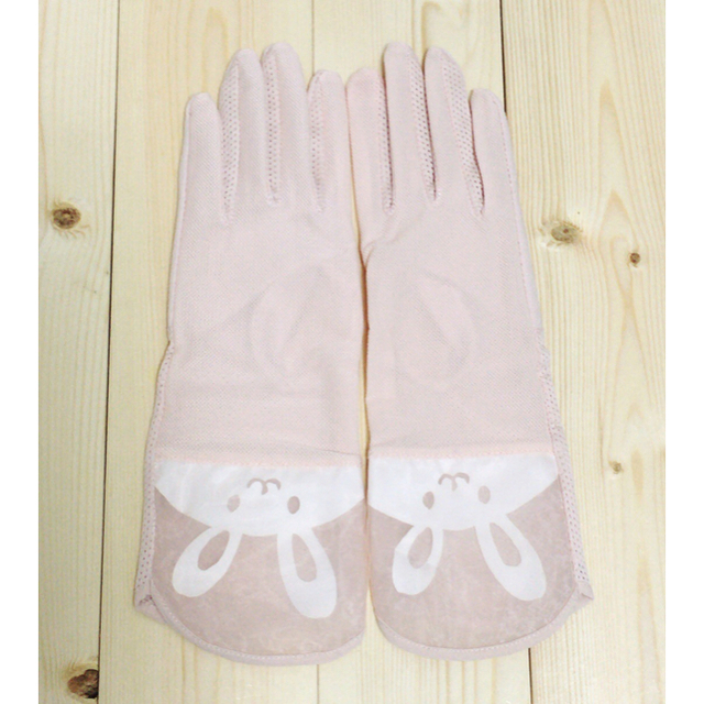 042 送料無料　レース　ウサギ柄　滑り止め　UV対策　手袋　ピンク レディースのファッション小物(手袋)の商品写真
