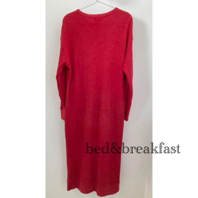 ★ bed\u0026breakfast ロングワンピース 赤 レッド ウール ワッフル