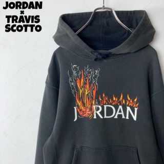 JORDAN×TRAVIS SCOTTO トラヴィス ファイア 刺繍ロゴ パーカ(パーカー)