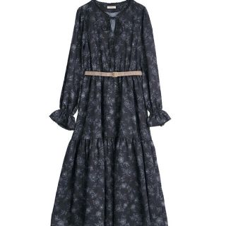 アクシーズファム(axes femme)の美品☆クラシックフラワーＯＰ(ロングワンピース/マキシワンピース)