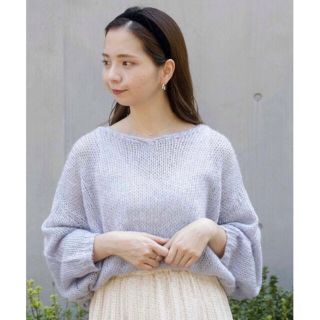 フラワー(flower)のmilky mohair touch knit （Blue）(ニット/セーター)