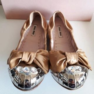 ミュウミュウ(miumiu)のmiumiu フラットシューズ　バレエシューズ　37(バレエシューズ)