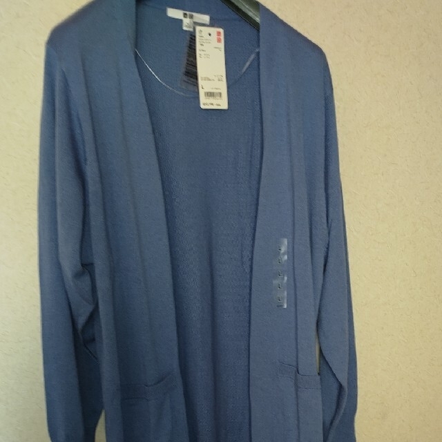 UNIQLO(ユニクロ)の[新品]ユニクロ☆エアリズムUVカットロングカーディガン☆L☆ブルー レディースのトップス(カーディガン)の商品写真