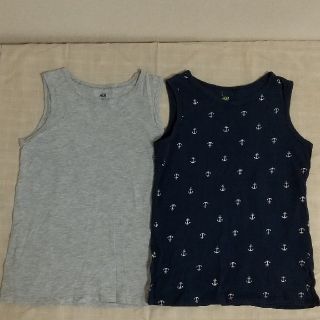 エイチアンドエム(H&M)の[再値下げ]H&M タンクトップ（オーガニックコットン） 130 ２枚組 (Tシャツ/カットソー)