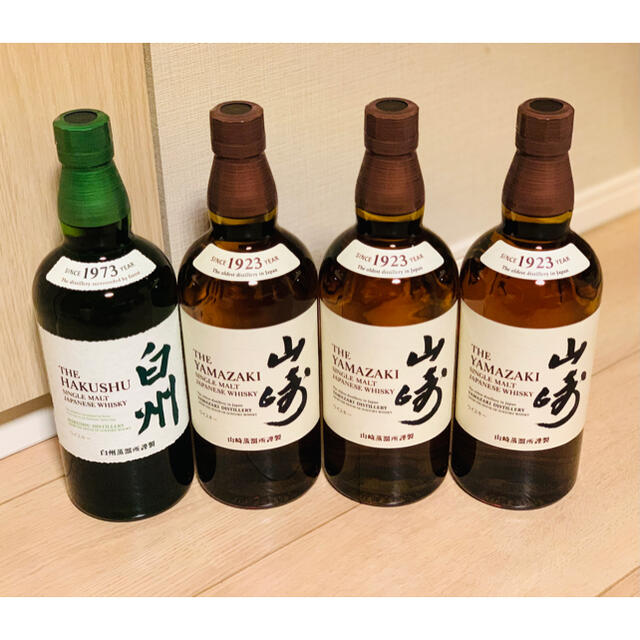 サントリー(サントリー)の山崎　白州　ウイスキー4本セット　サントリー 食品/飲料/酒の酒(ウイスキー)の商品写真