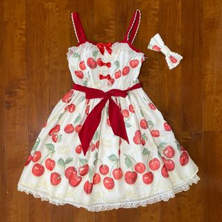 アンジェリックプリティー(Angelic Pretty)のAngelic Pretty Creamy Cherry JSK＋バレッタ(ひざ丈ワンピース)